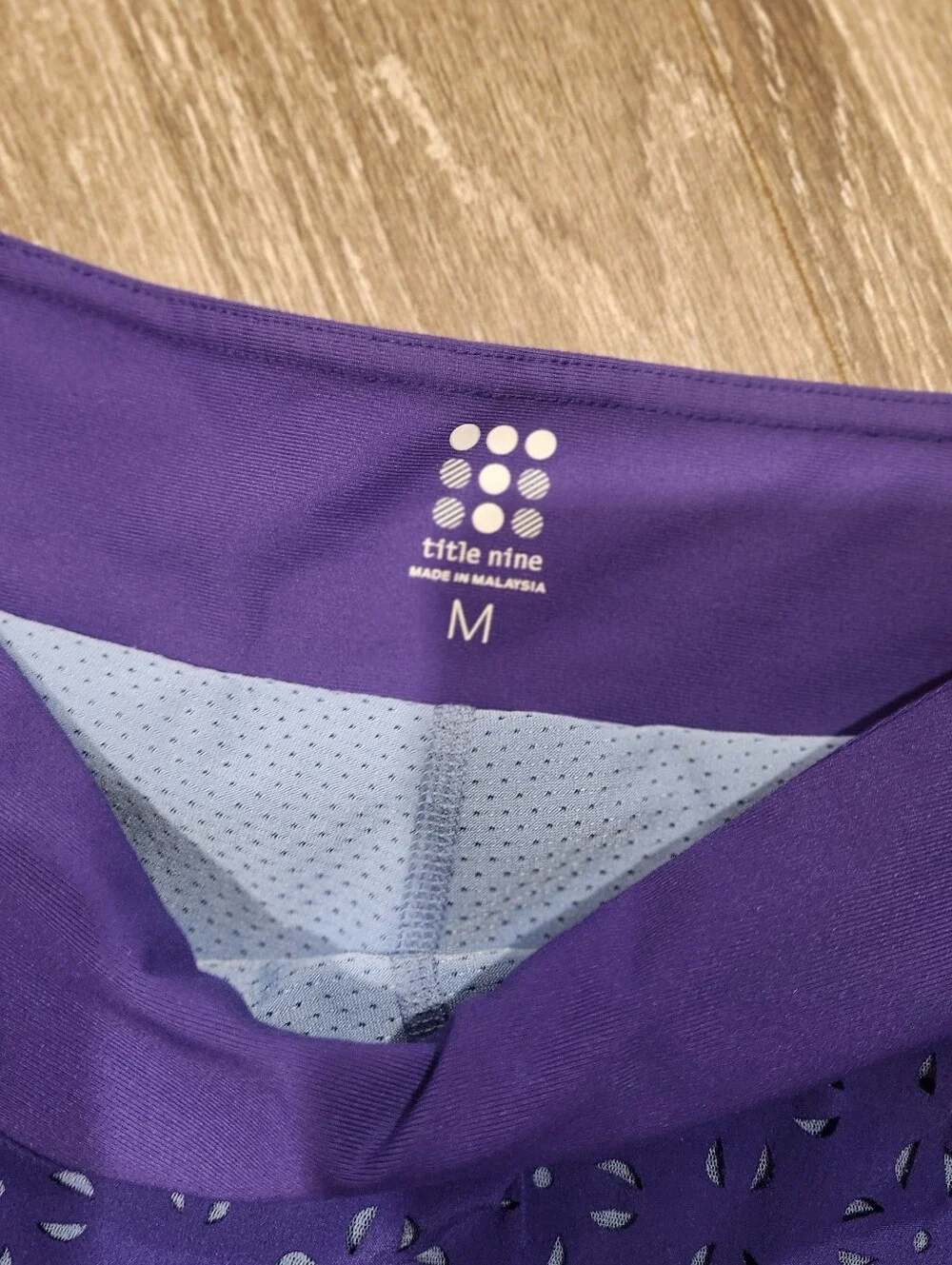 Title Nine Moisture Wicking Nimblene Skort With Lasercut Detail Purple And Blue - Picture 2 of 7